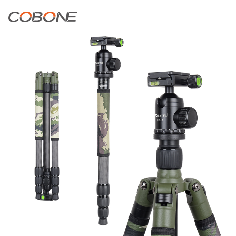 Video Head Tripod Carbon Fiber - COBONE XILETU Camouflage Carbon Fiber Tripod