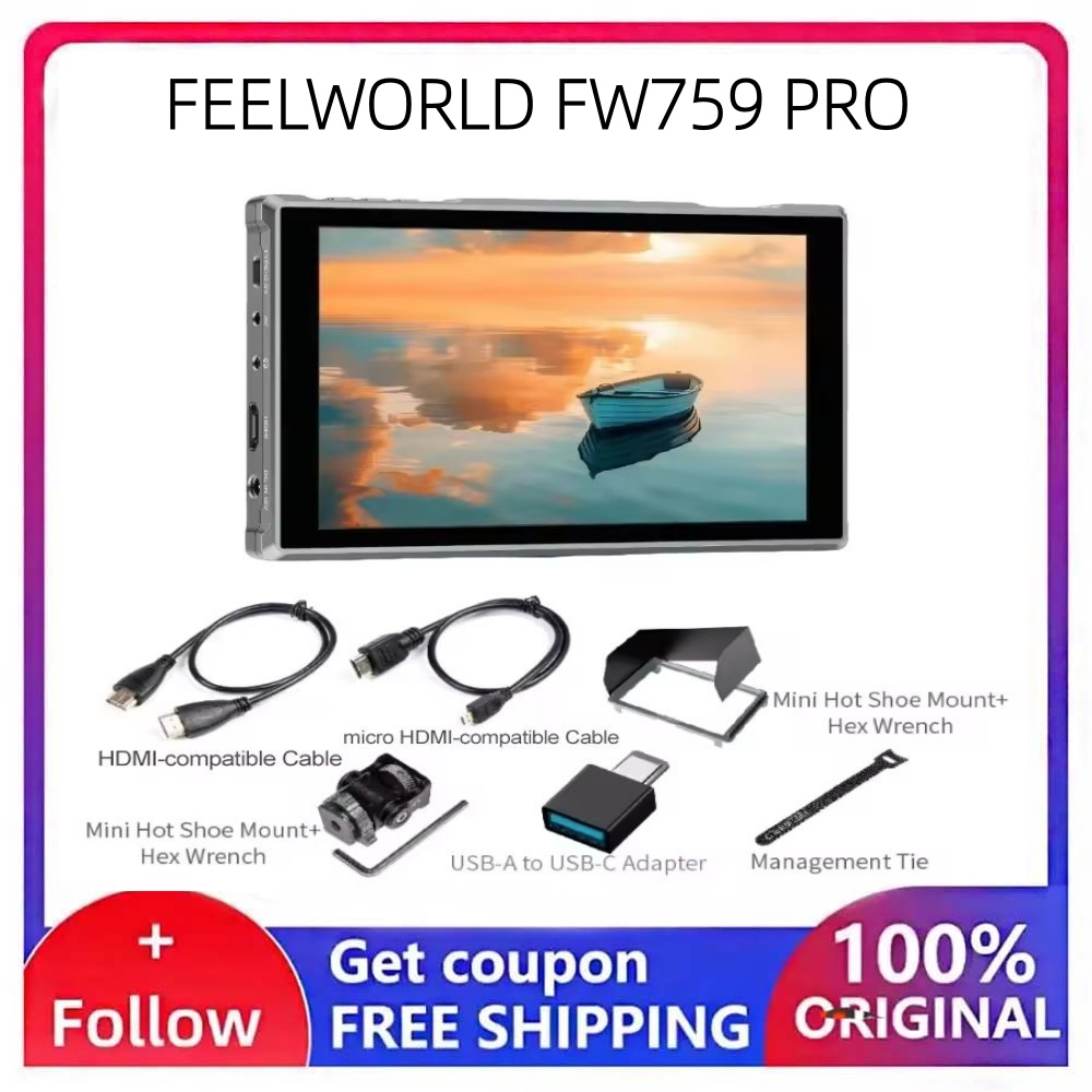 Camera Monitor 7 Inch Hdmi 4K - FEELWORLD FW759 PRO 7 Inch Touch