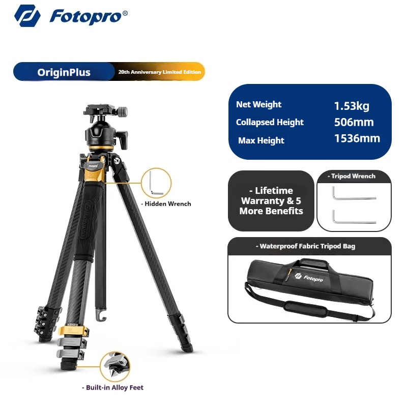 Video Head Tripod Carbon Fiber - Fotopro Origin Plus+O-8H 20th Anniversary Limited
