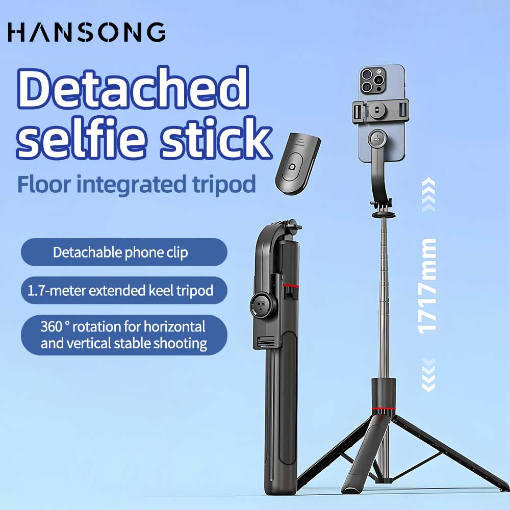 Video Head Tripod Carbon Fiber - Foldable Selfie Stick Doule LED Fill