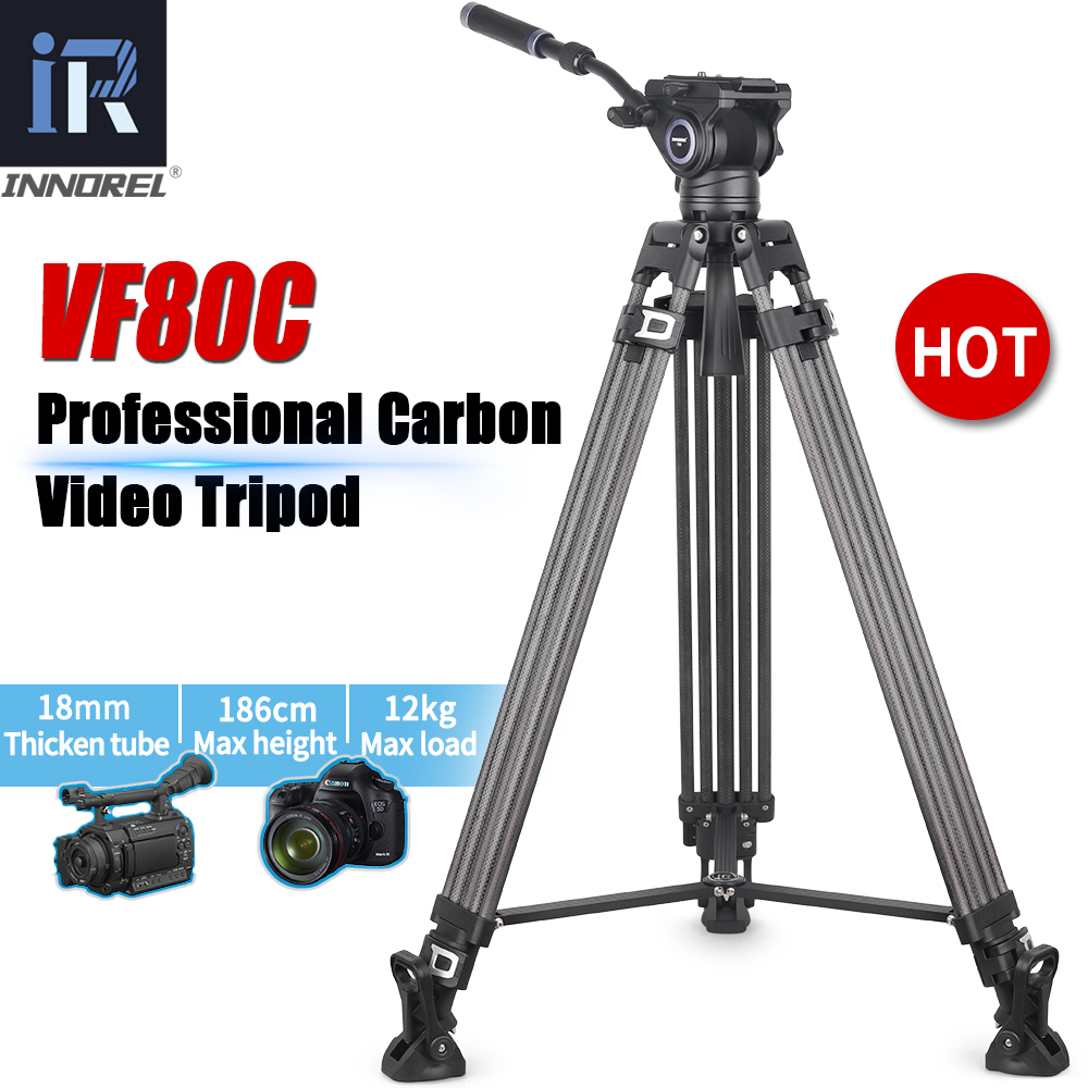 Video Head Tripod Carbon Fiber - INNOREL VF80C Professional Carbon Fiber Video