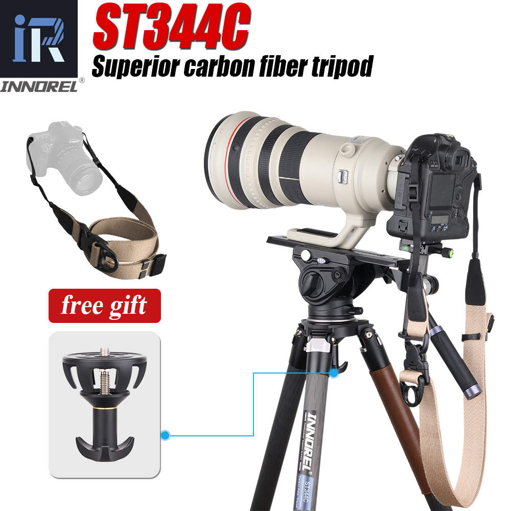 Video Tripod Fluid Head 75Mm - ST344C Professional Carbon Fiber Tripod Monopod