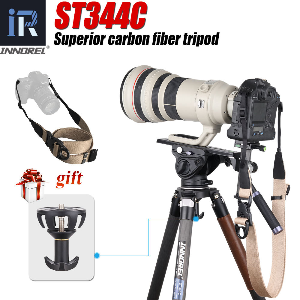 Video Tripod Fluid Head 75Mm - ST344C Professional Carbon Fiber Tripod Monopod