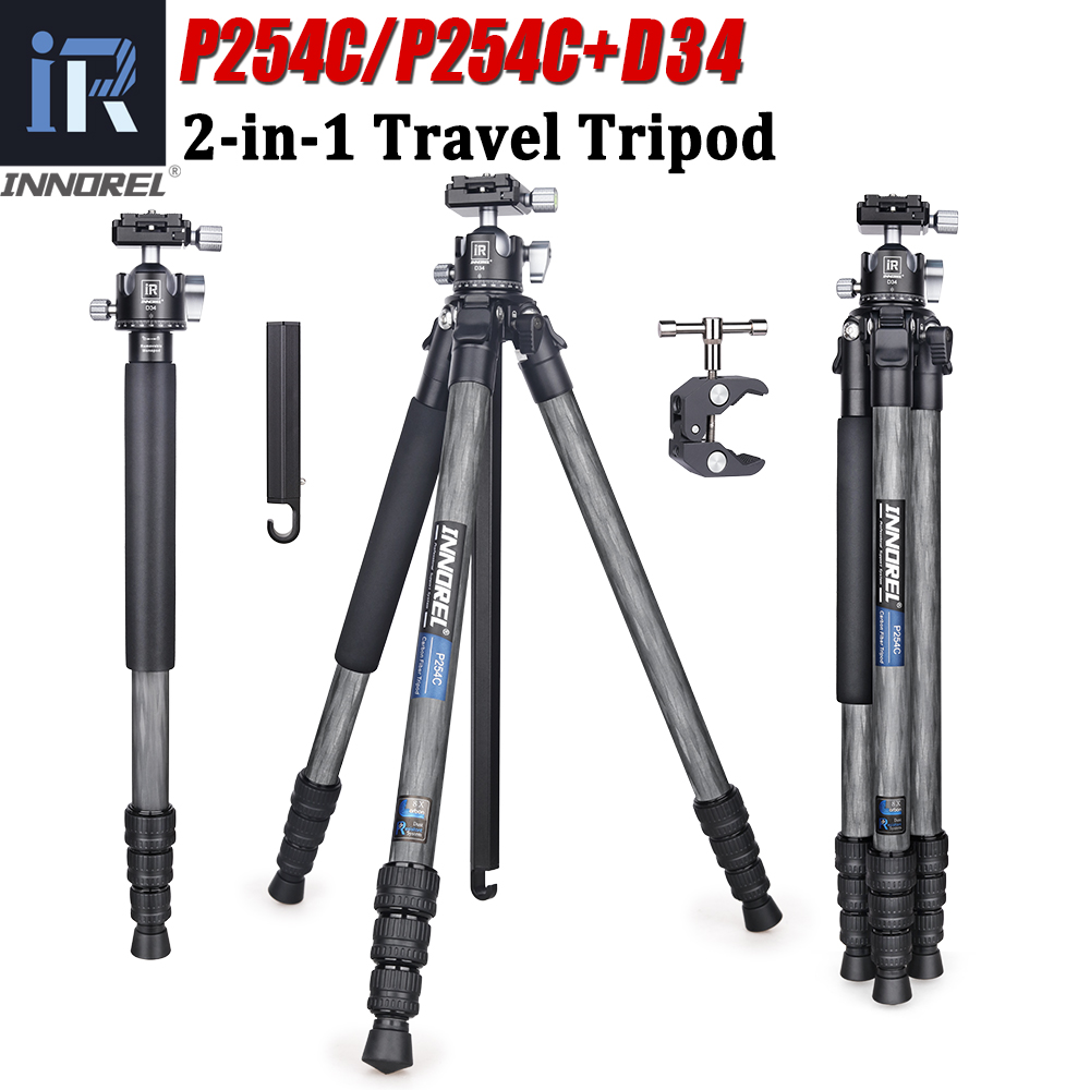 Video Head Tripod Carbon Fiber - INNOREL P254C Carbon Tripod Portable Compact
