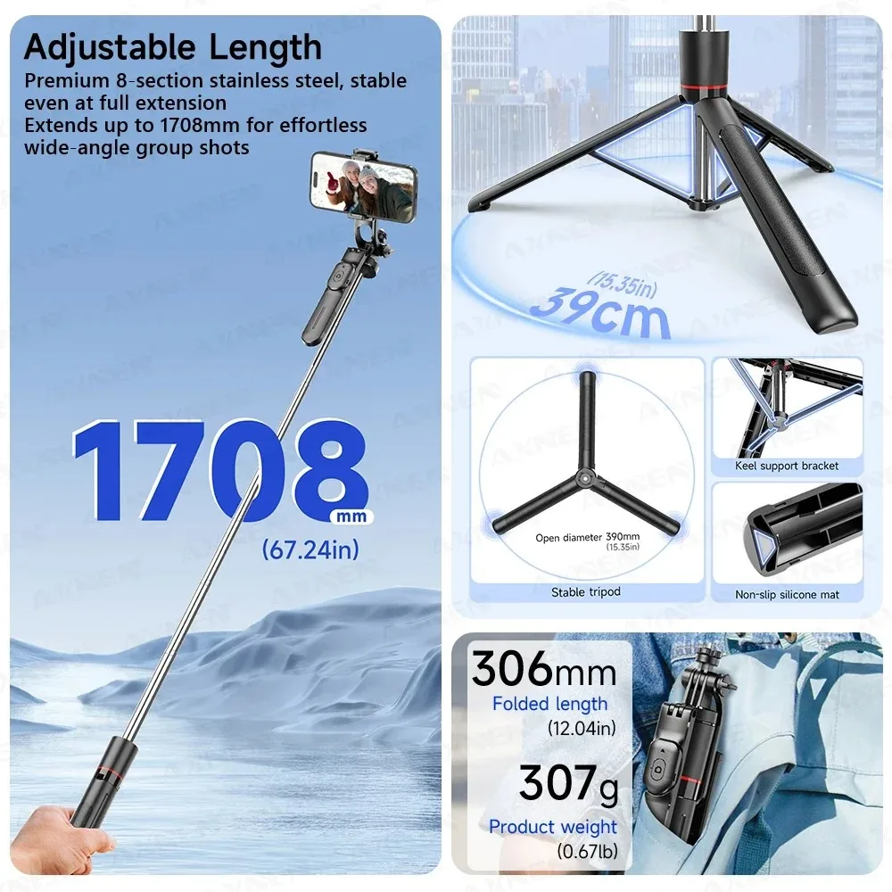 F16 Selfie Stick Tripod with 1 - Video Head Tripod Carbon Fiber recension och pris