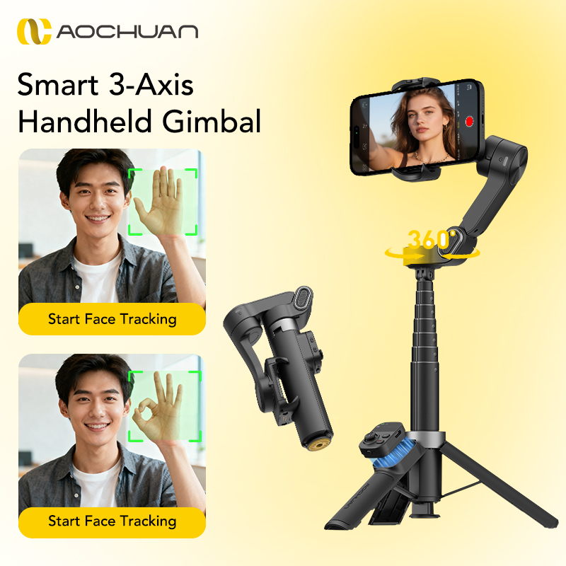 AOCHUAN Smart X3 360° Pan Rota - Gimbal Stabilizer For Phone 3 Axis recension och pris