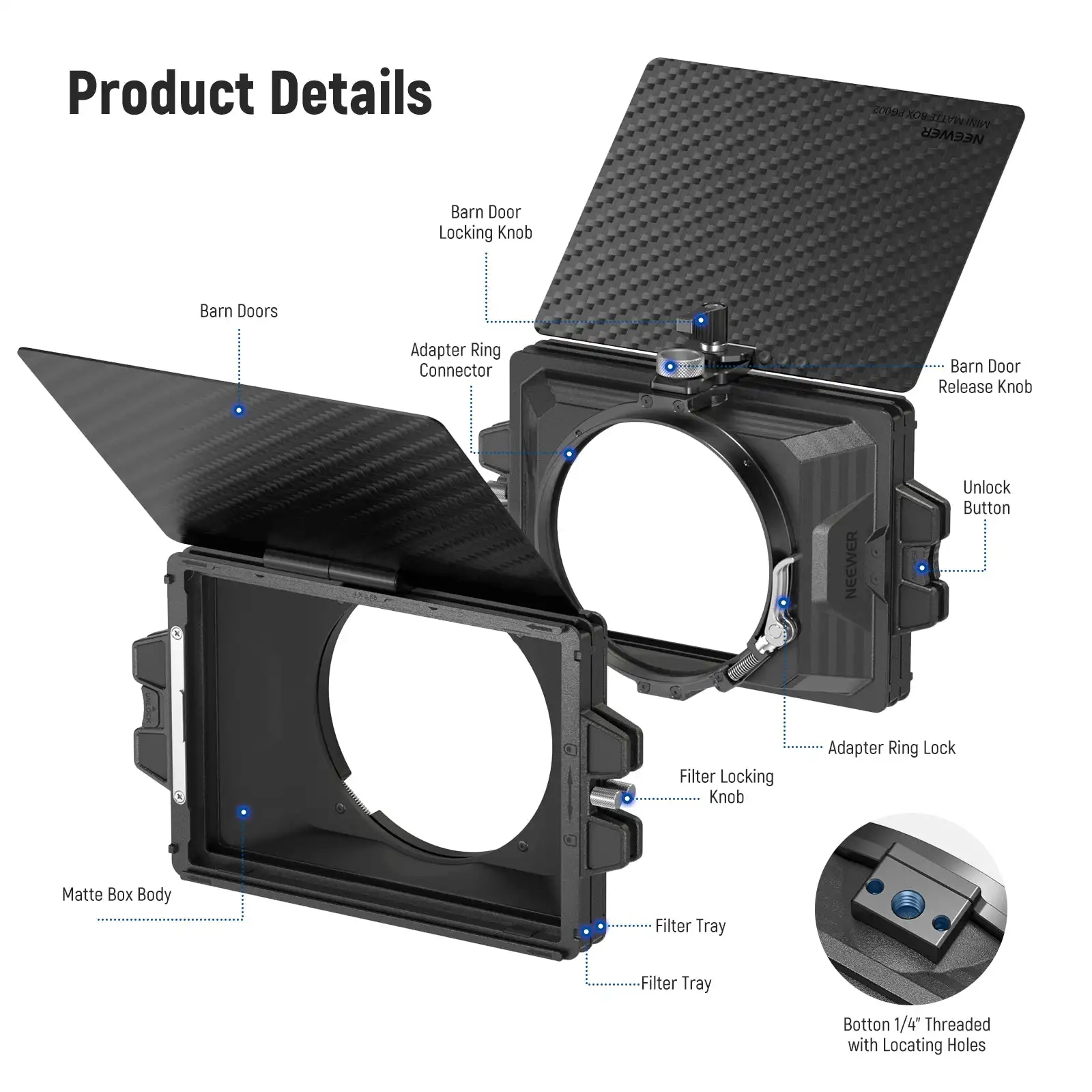 NEEWER Mini Matte Box with 2PC - Matte Box 4X5.65 recension och pris