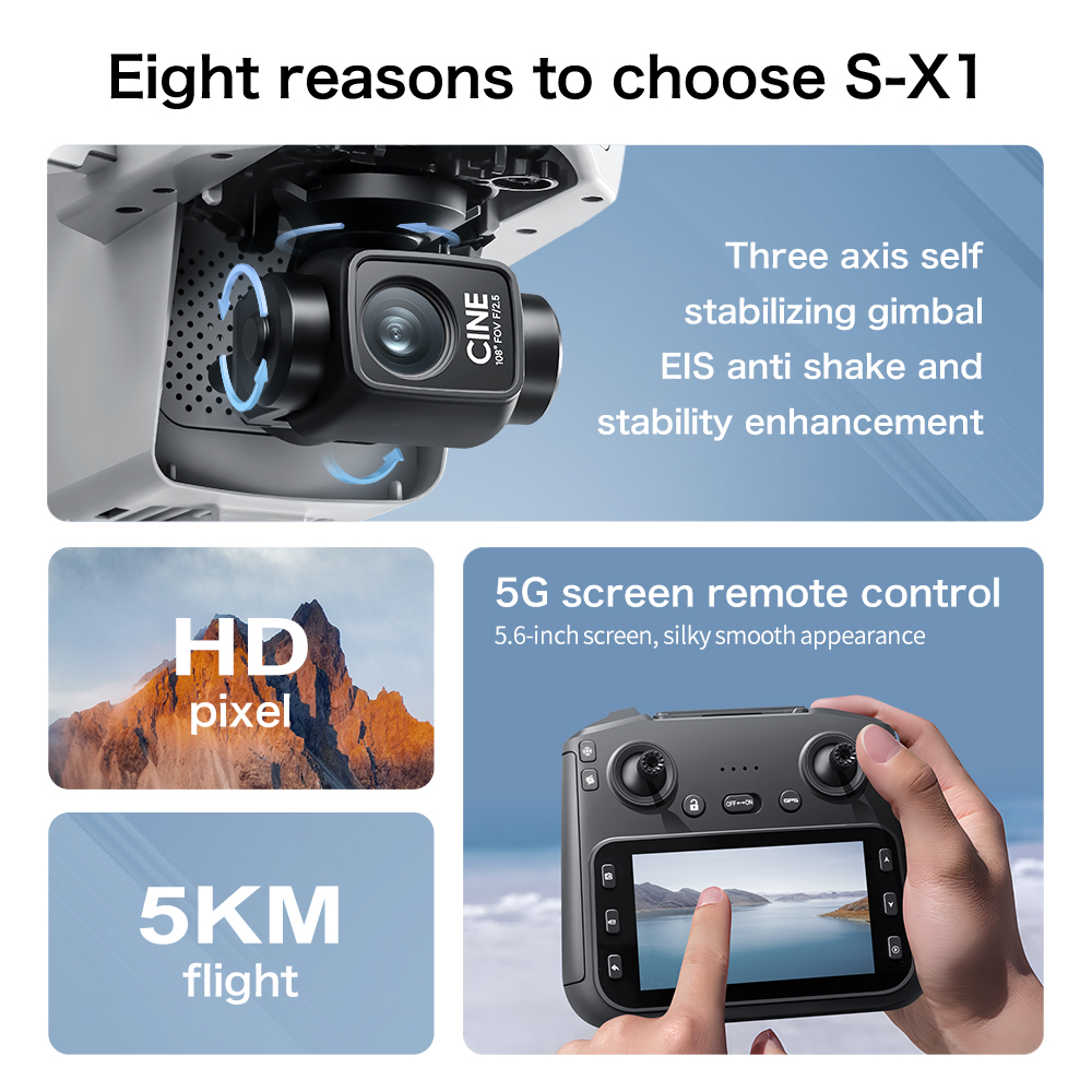 Original S-X1 GPS Foldable RC  - Camera Gimbal Stabilizer 3 Axis Dslr recension och pris