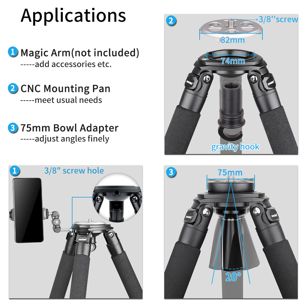 LT324C Portable 10 Layers Carb - Video Tripod Fluid Head 75Mm recension och pris