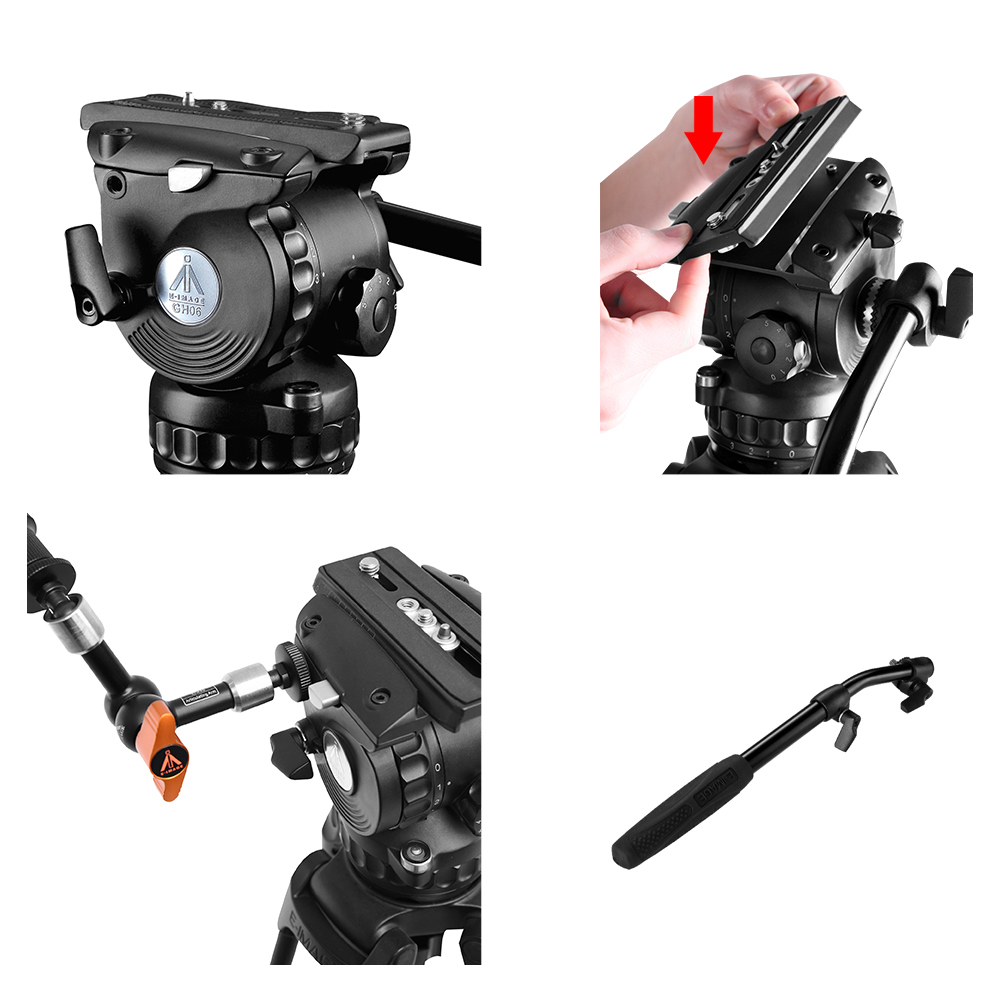E-IMAGE GH06+761AT Professiona - Video Tripod Fluid Head 75Mm recension och pris