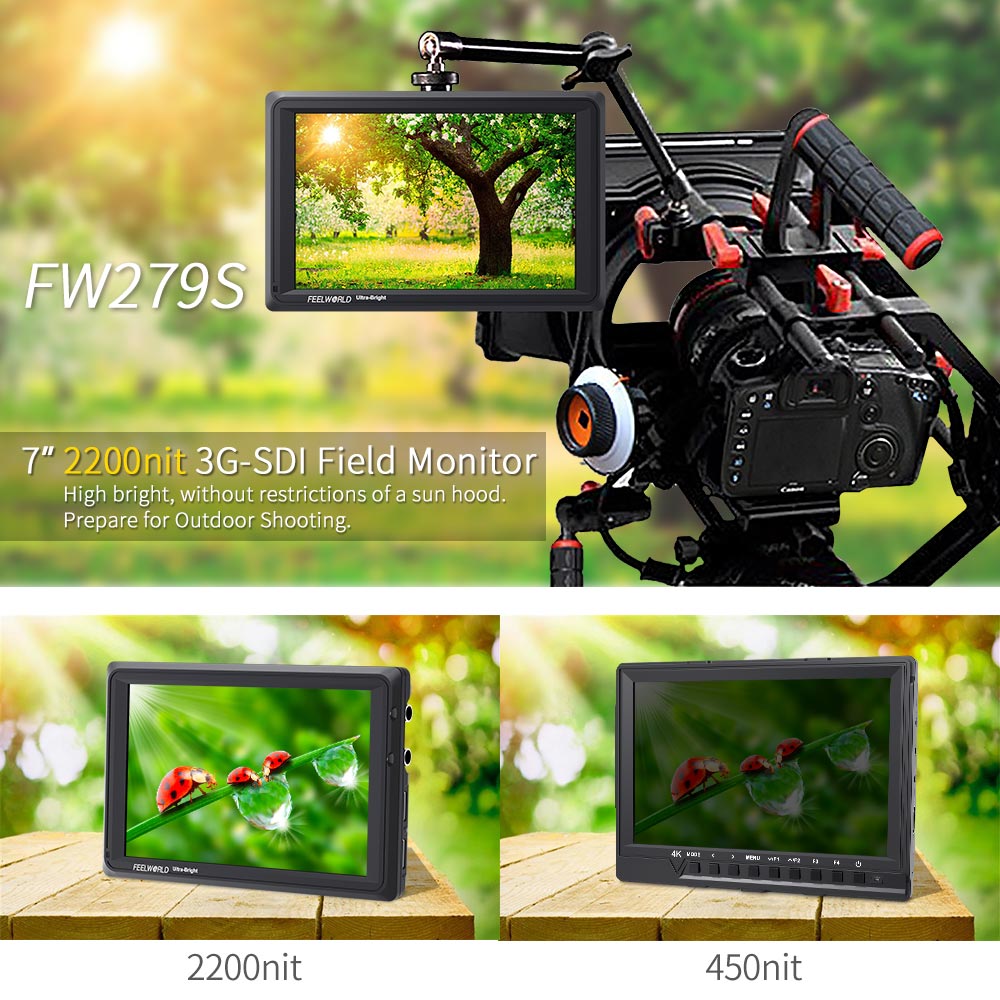 FEELWORLD FW279S 7 Inch 2200ni - Camera Monitor 7 Inch Hdmi 4K recension och pris