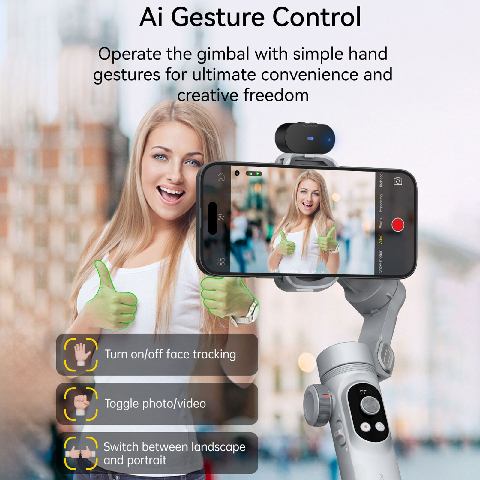 AOCHUAN Smart Xpro AI Tracking - Gimbal Stabilizer For Phone 3 Axis recension och pris