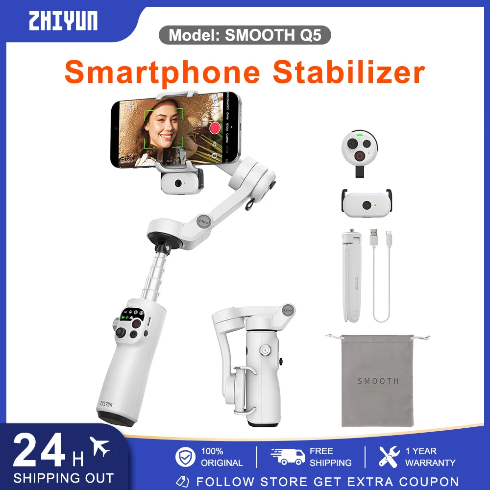 ZHIYUN Smooth Q5 Ultra Combo H - Gimbal Stabilizer For Phone 3 Axis recension och pris
