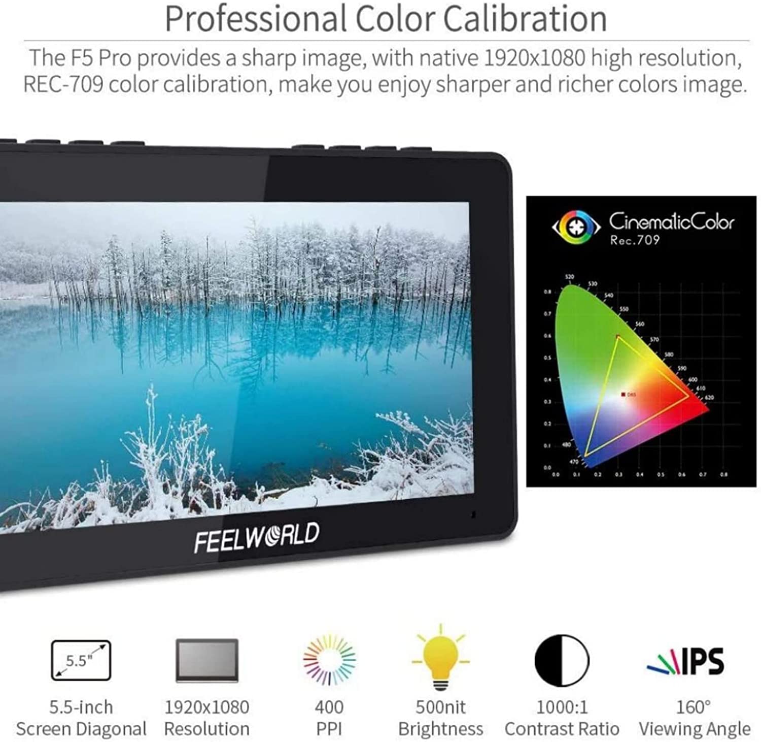 FEELWORLD F5 PRO V4 6 Inch Tou - Camera Monitor 7 Inch Hdmi 4K recension och pris