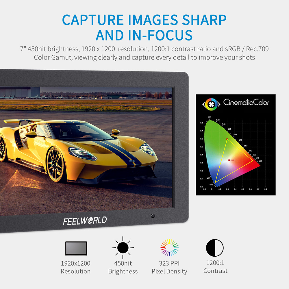 Feelworld T7 PLUS V2 7 Inch 3D - Camera Monitor 7 Inch Hdmi 4K recension och pris