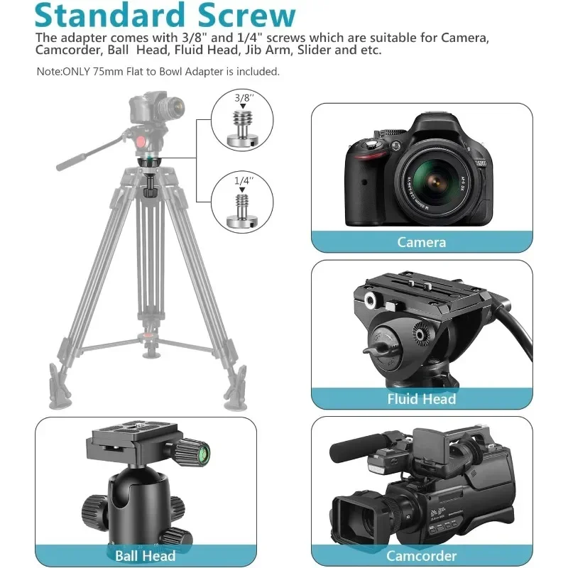 75mm Bowl Adapter, Metal Half  - Video Tripod Fluid Head 75Mm recension och pris