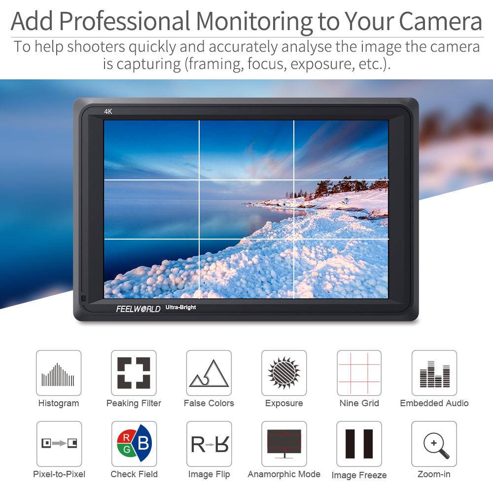 FEELWORLD FW279 7 Inch 2200nit - Camera Monitor 7 Inch Hdmi 4K recension och pris