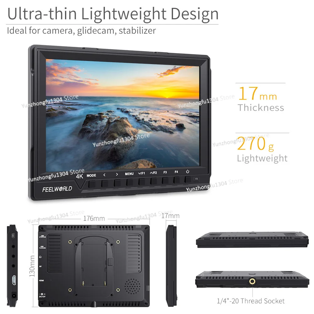 Feelworld FW760 7 Inch IPS Ful - Camera Monitor 7 Inch Hdmi 4K recension och pris