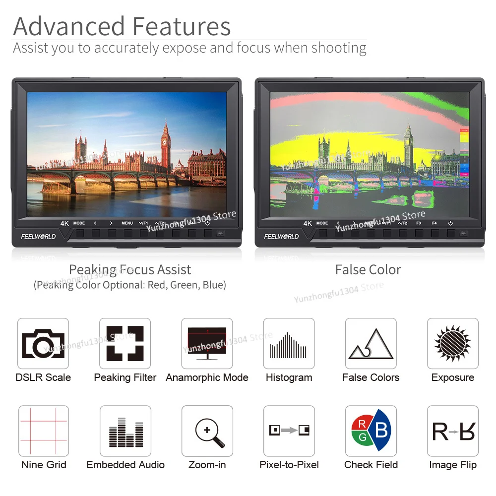 Feelworld FW760 7 Inch IPS Ful - Camera Monitor 7 Inch Hdmi 4K recension och pris