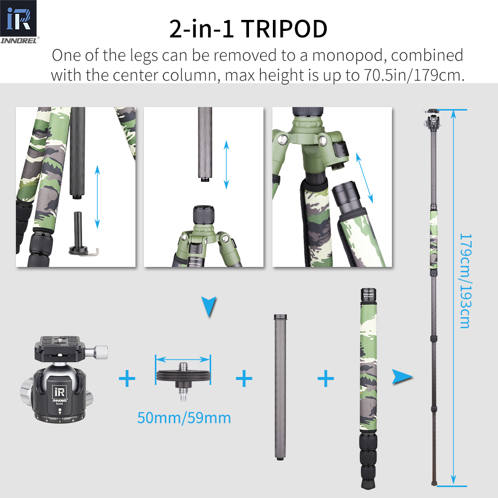 Army Green Carbon Fiber RT75CG - Video Head Tripod Carbon Fiber recension och pris