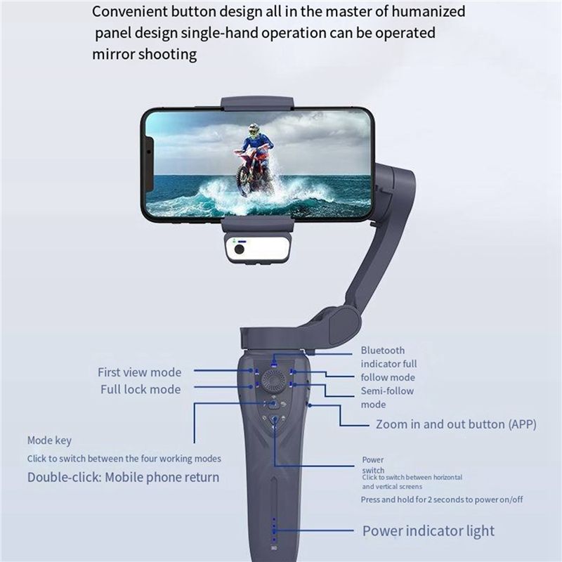 F12 3-Axis Handheld Gimbal Sma - Gimbal Stabilizer For Phone 3 Axis recension och pris