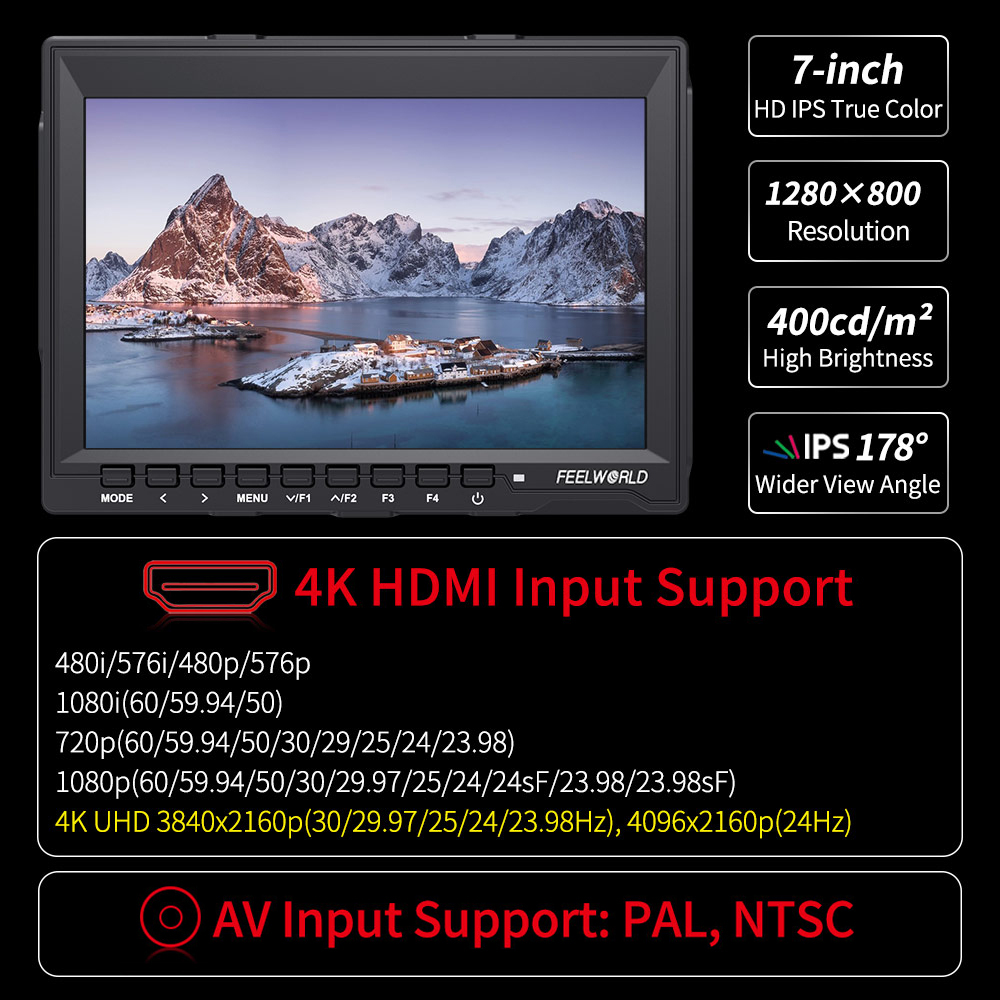 FEELWORLD FW759 7 Inch DSLR Ca - Camera Monitor 7 Inch Hdmi 4K recension och pris