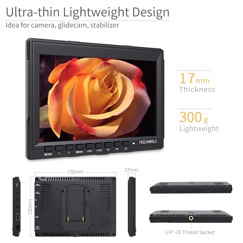 FEELWORLD FW759 7 Inch DSLR Ca - Camera Monitor 7 Inch Hdmi 4K recension och pris