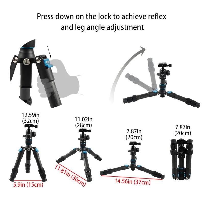 BEXIN MS28C Mini Carbon Fiber  - Video Head Tripod Carbon Fiber recension och pris
