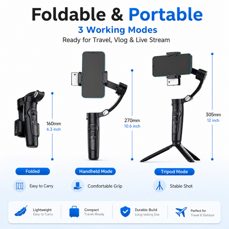 M3 3-Axis Smartphone Gimbal St - Gimbal Stabilizer For Phone 3 Axis recension och pris